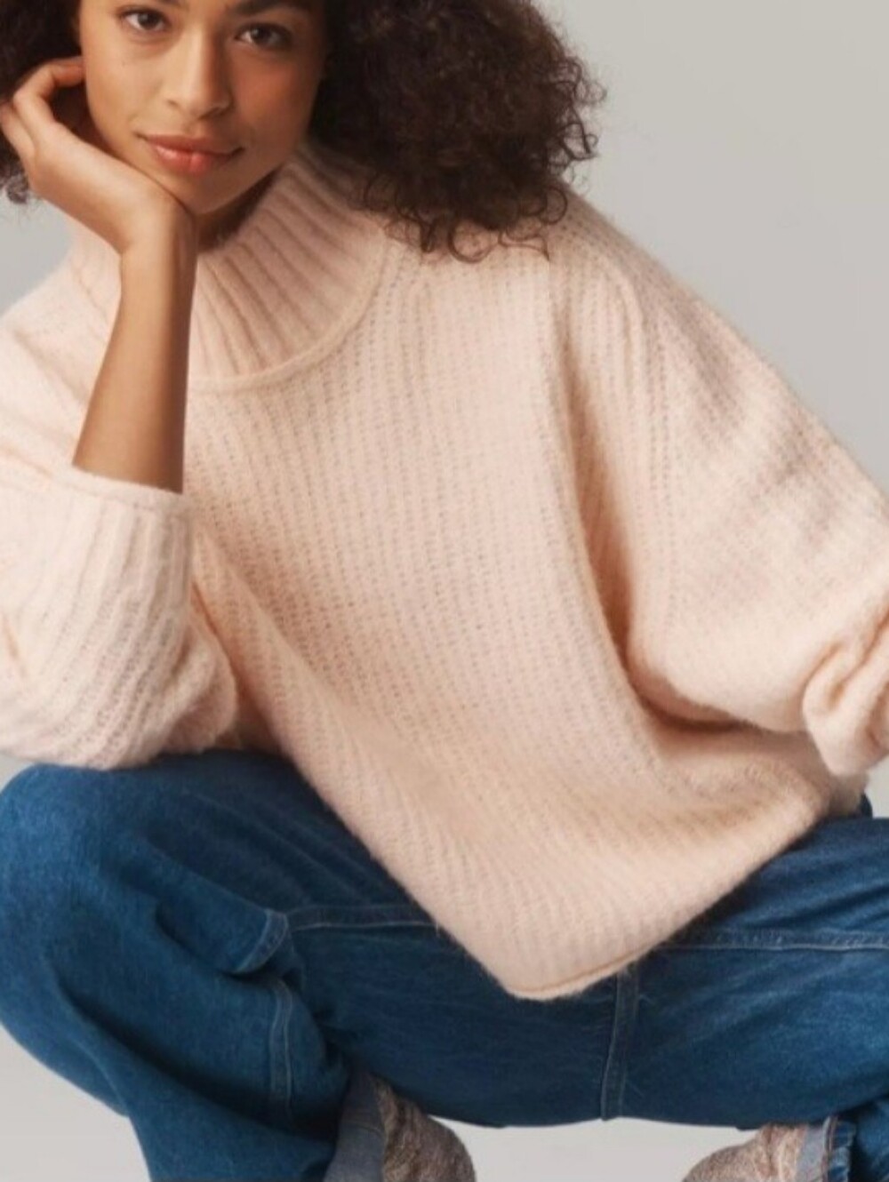Anthropologie Pilcro Dawn Peach Mock Pullover Sweater Size XS NEW NWT